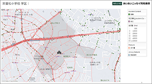 小学校周辺の走行量・事故発生地点分析