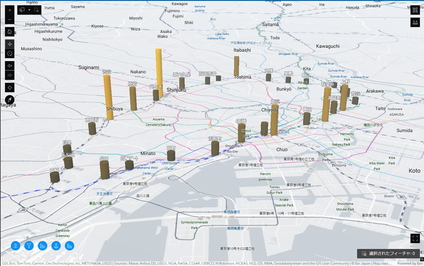 駅の利用実績可視化マップ